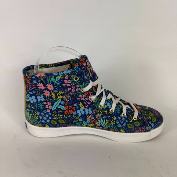 Keds x Rifle Paper Co. Kickstart Sneakers Women's 6 Blue Floral Athletic Shoes - Picture 3 of 10